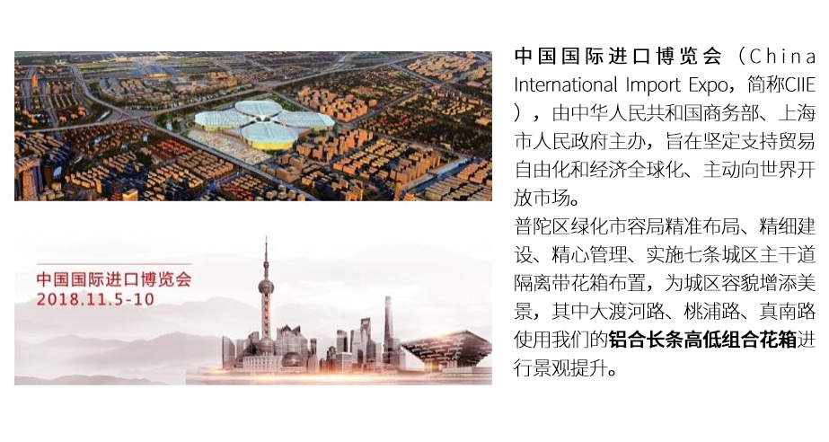 上海为中国国际进口博览会道路景观改造