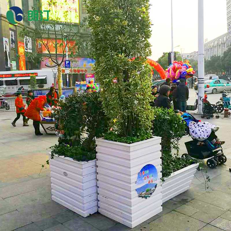方形漏斗式组合艺术花箱,市政道路景观花箱